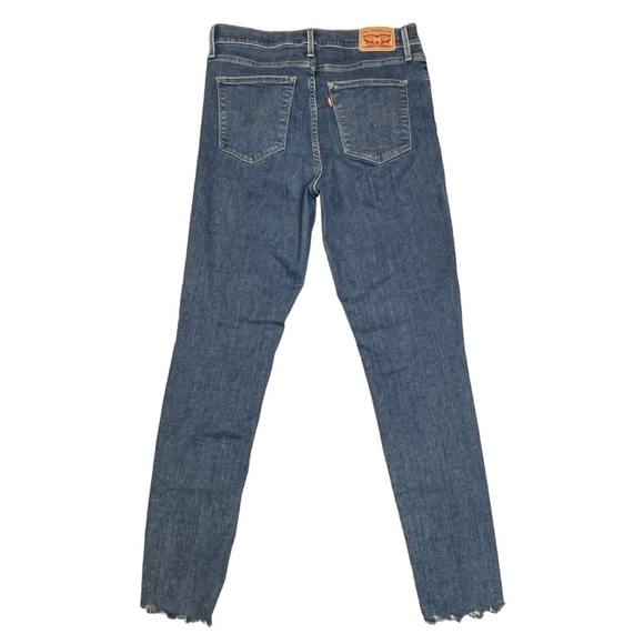 Levi 720 High Rise Super Skinny Raw Hem Destroyed Jeans. Blue Size 30 #801 - Picture 8 of 12